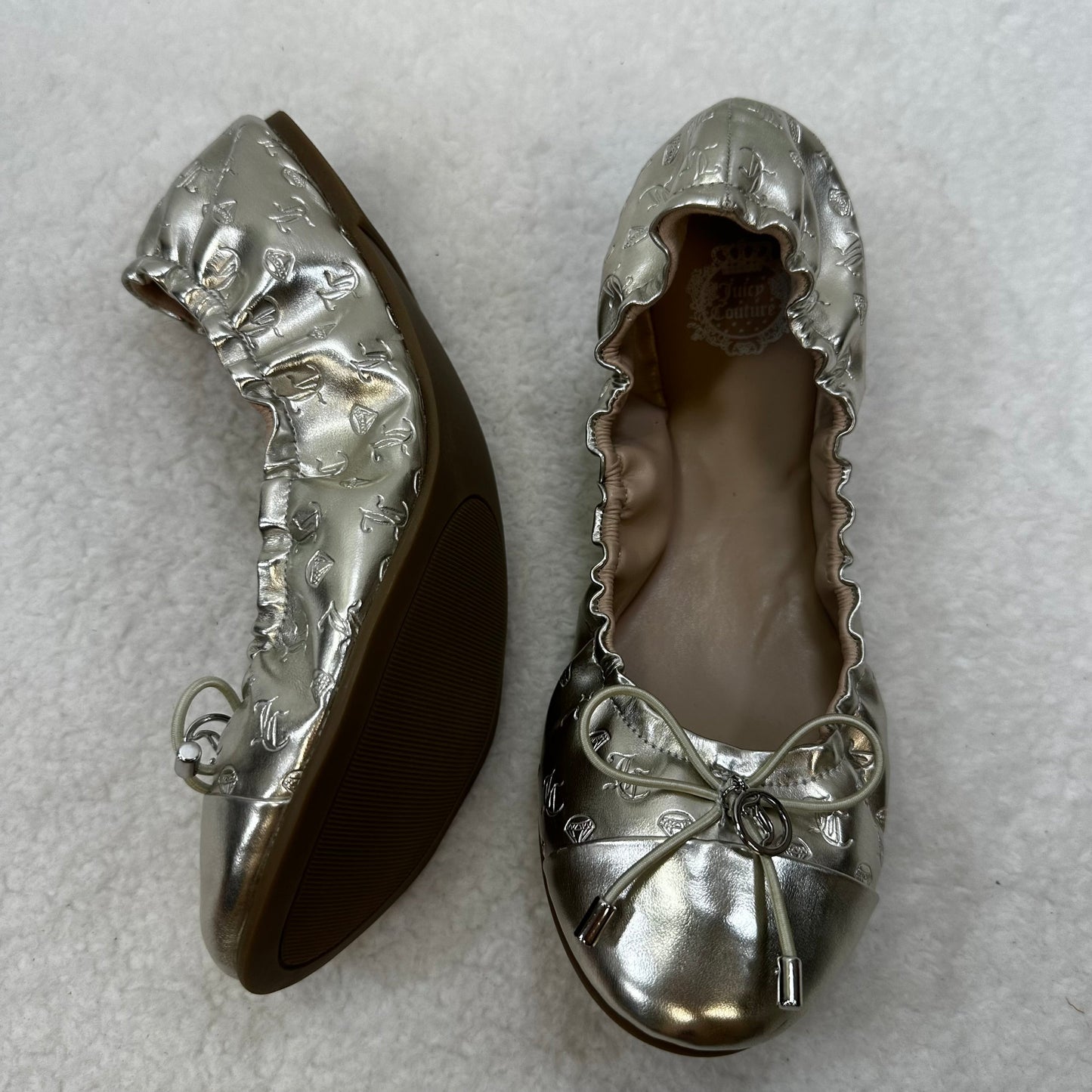 Metallic Shoes Flats Ballet Juicy Couture, Size 9