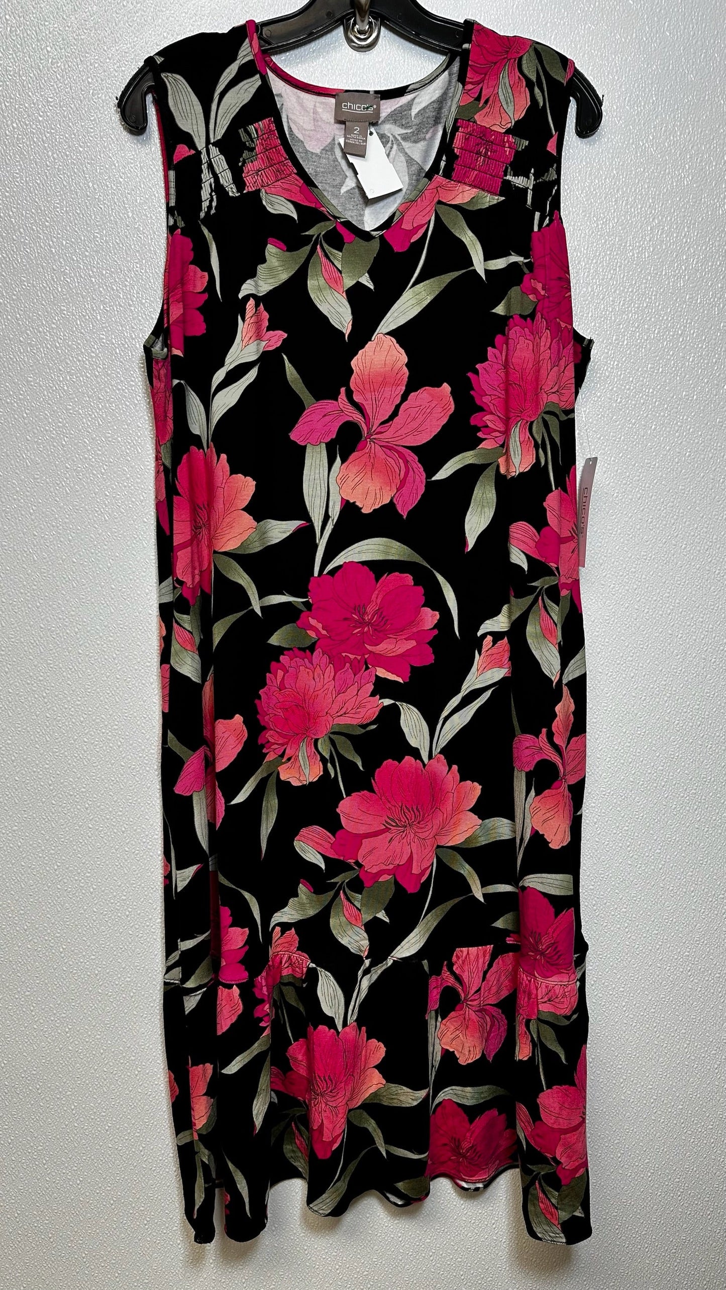 Floral Dress Casual Short Chicos O, Size 12