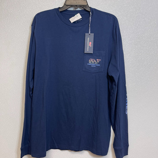 Navy Top Long Sleeve Basic Vineyard Vines, Size L