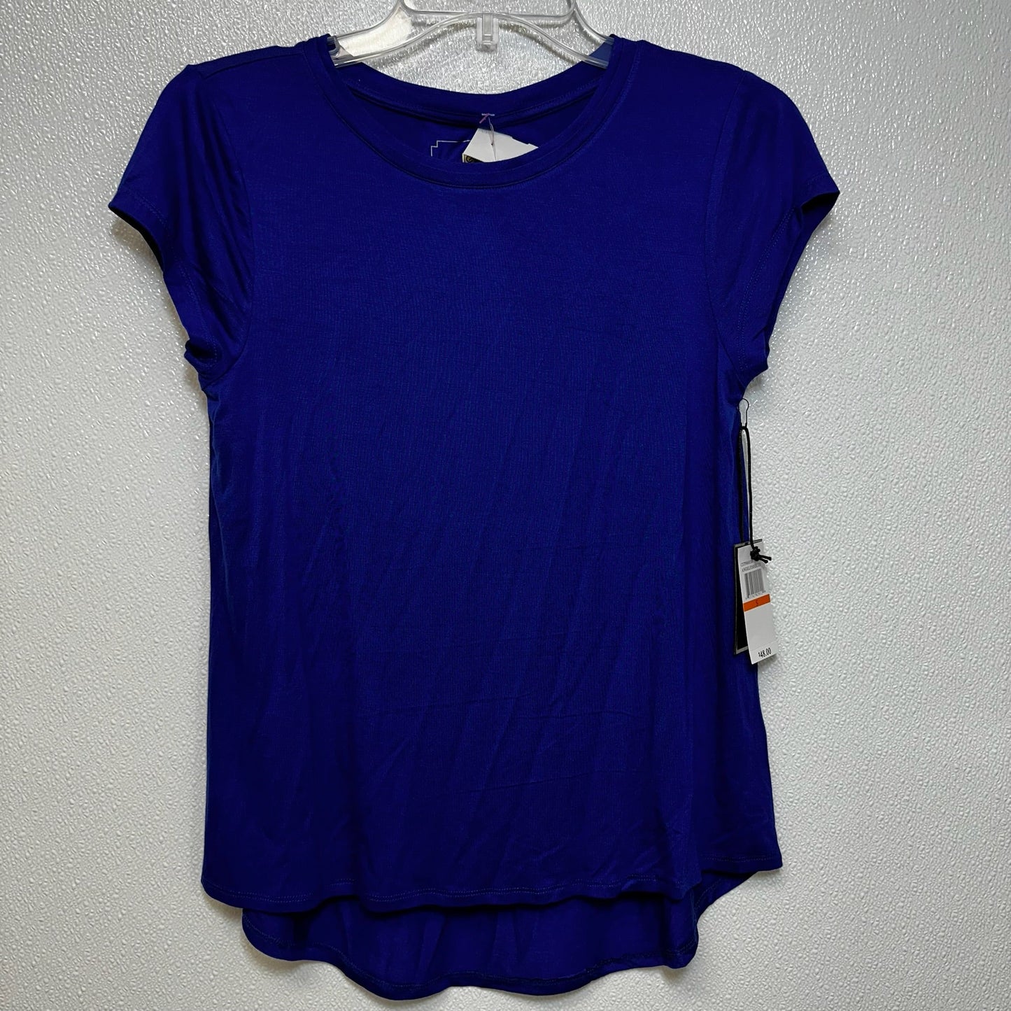 Royal Blue Top Short Sleeve Basic Cable And Gauge, Size S