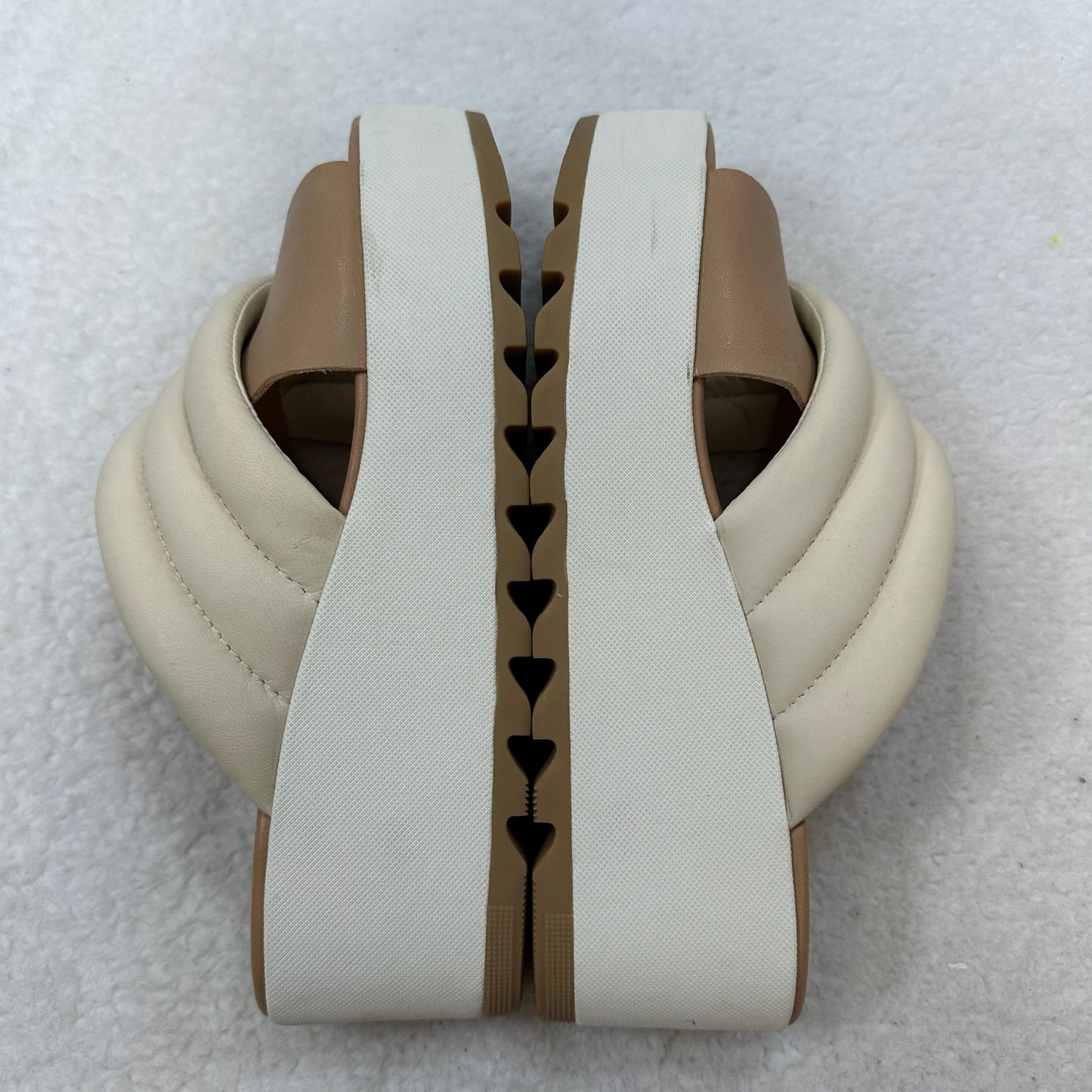 Ivory Sandals Heels Wedge Sorel, Size 8