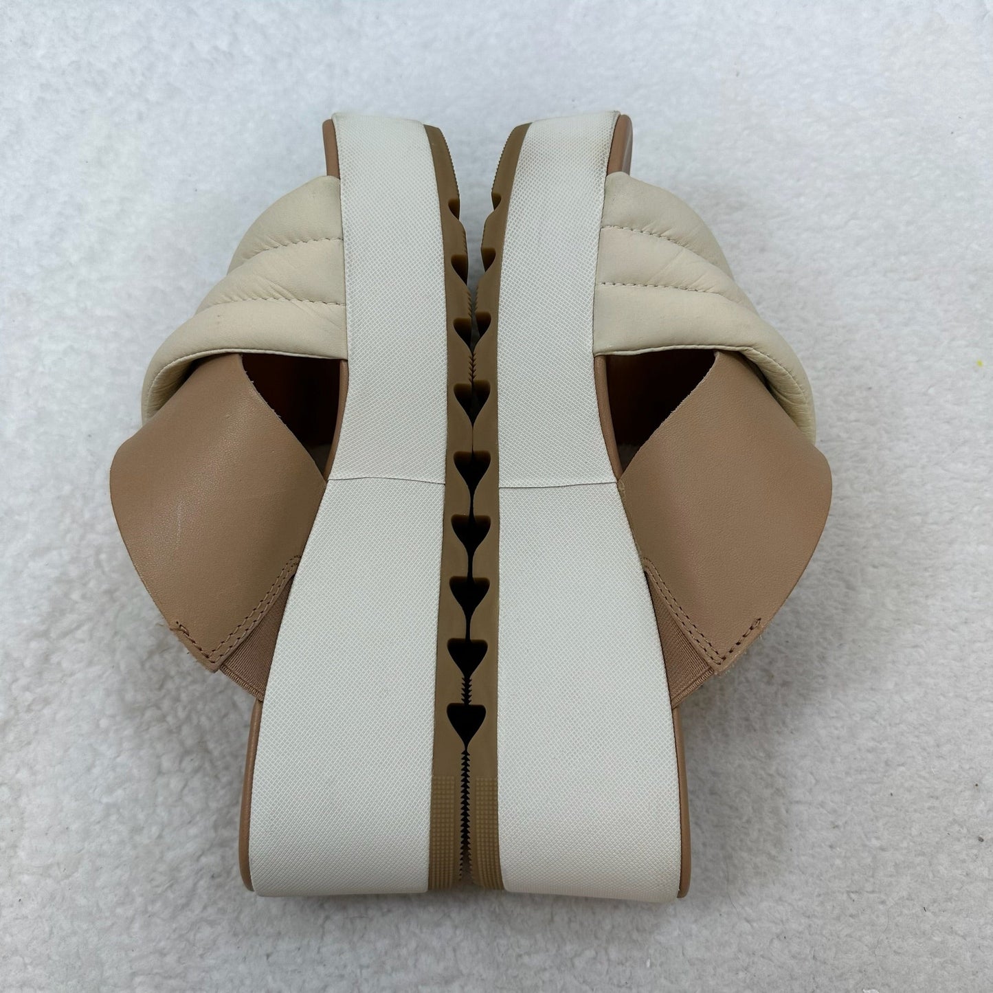 Ivory Sandals Heels Wedge Sorel, Size 8