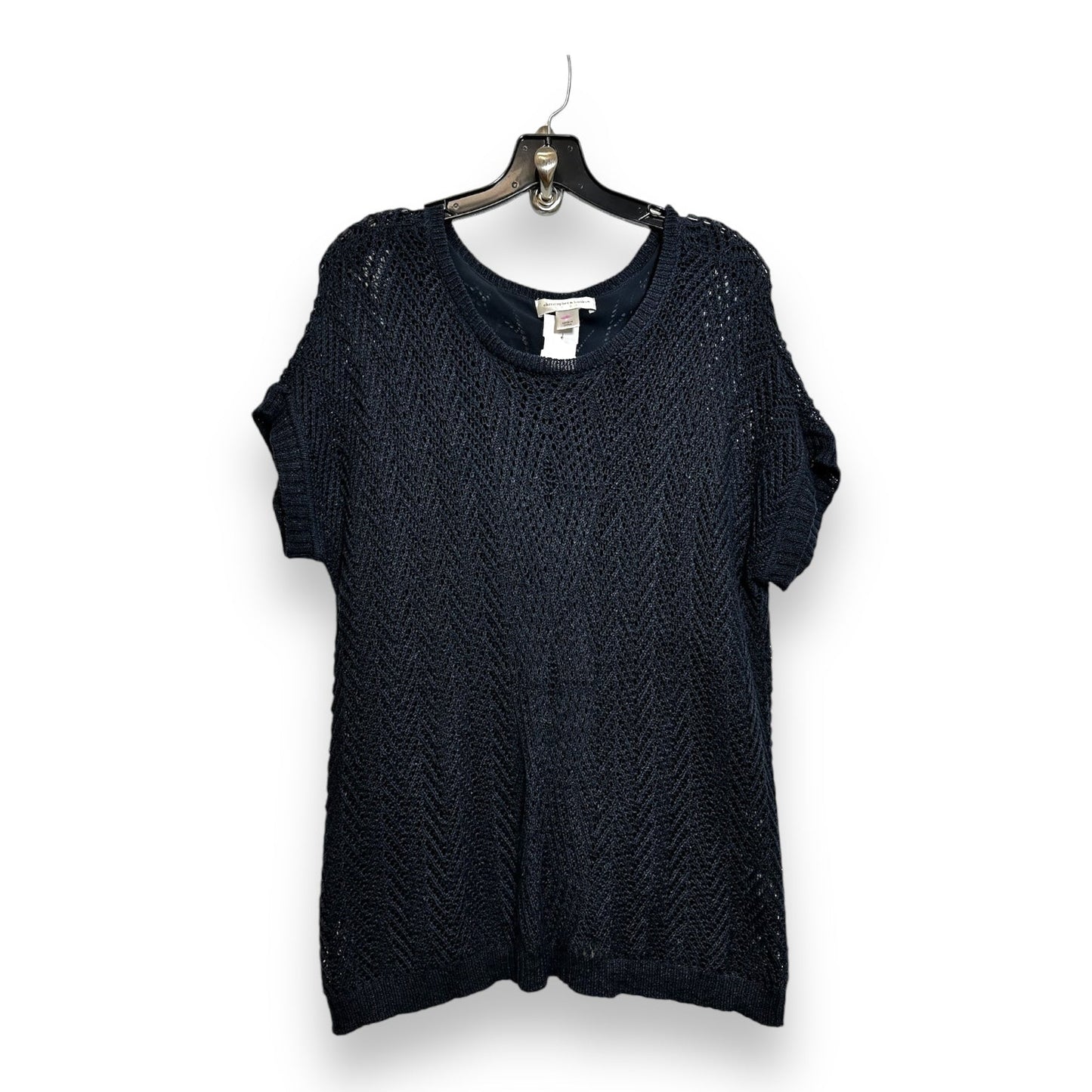 Top Short Sleeve By Christopher And Banks In Navy, Size: L