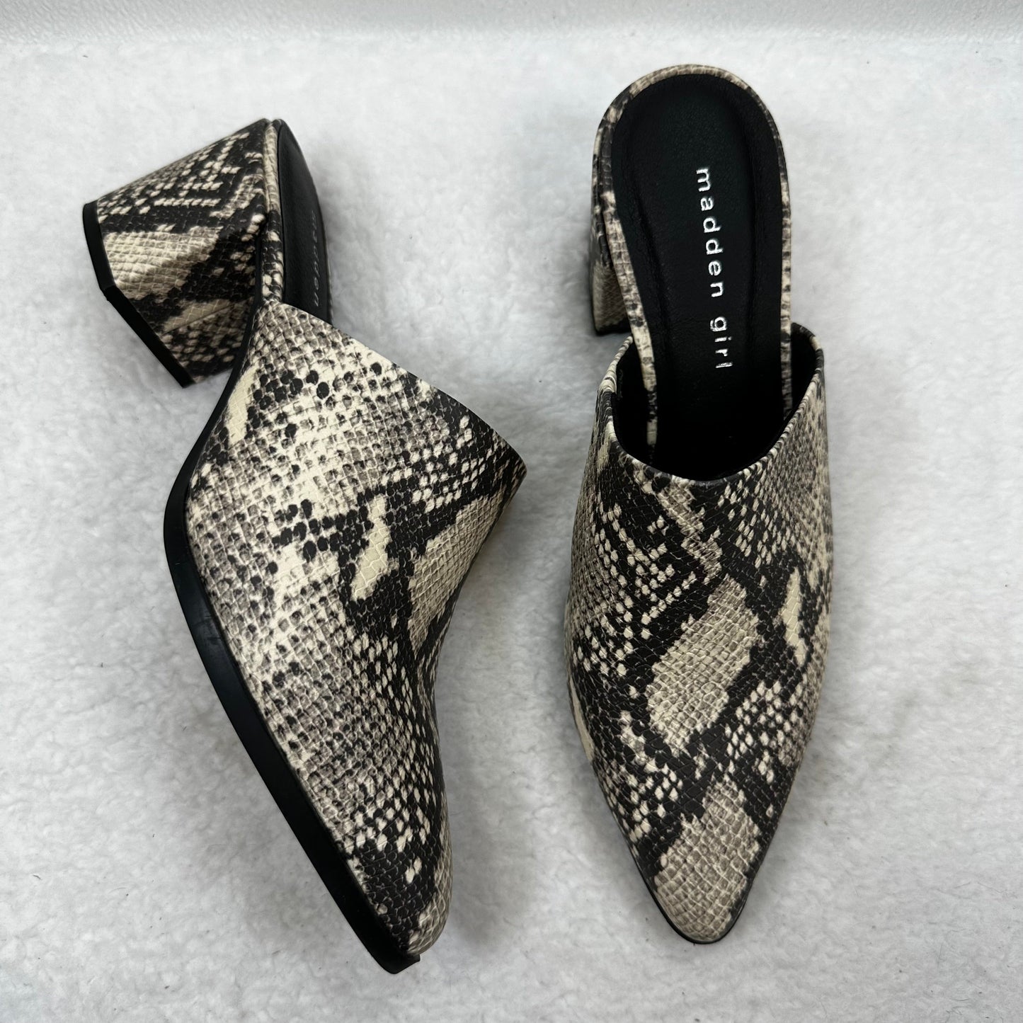 Shoes Flats Mule & Slide By Madden Girl In Snakeskin Print, Size: 8.5