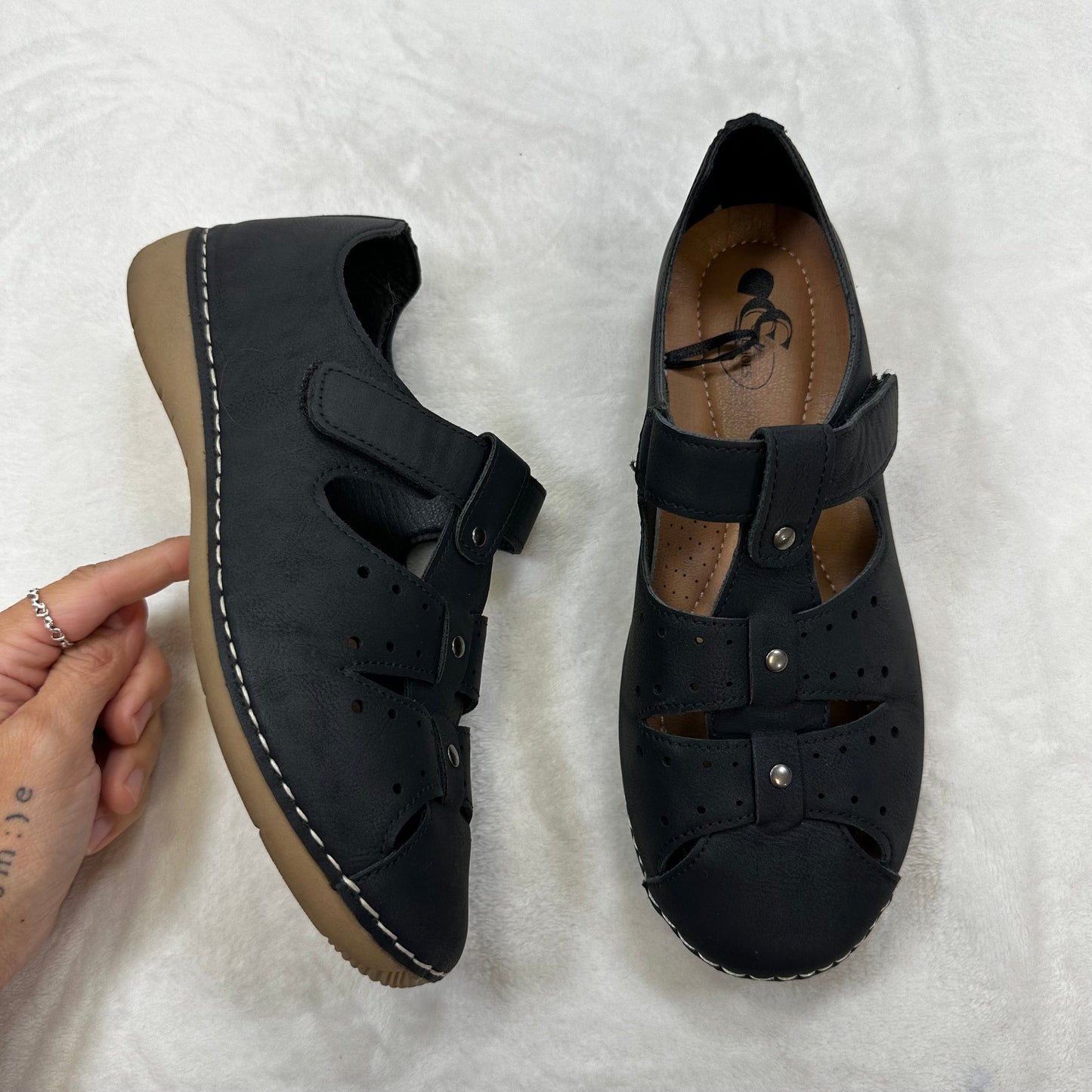 Shoes Flats Loafer Oxford By Cme In Black, Size: 8.5