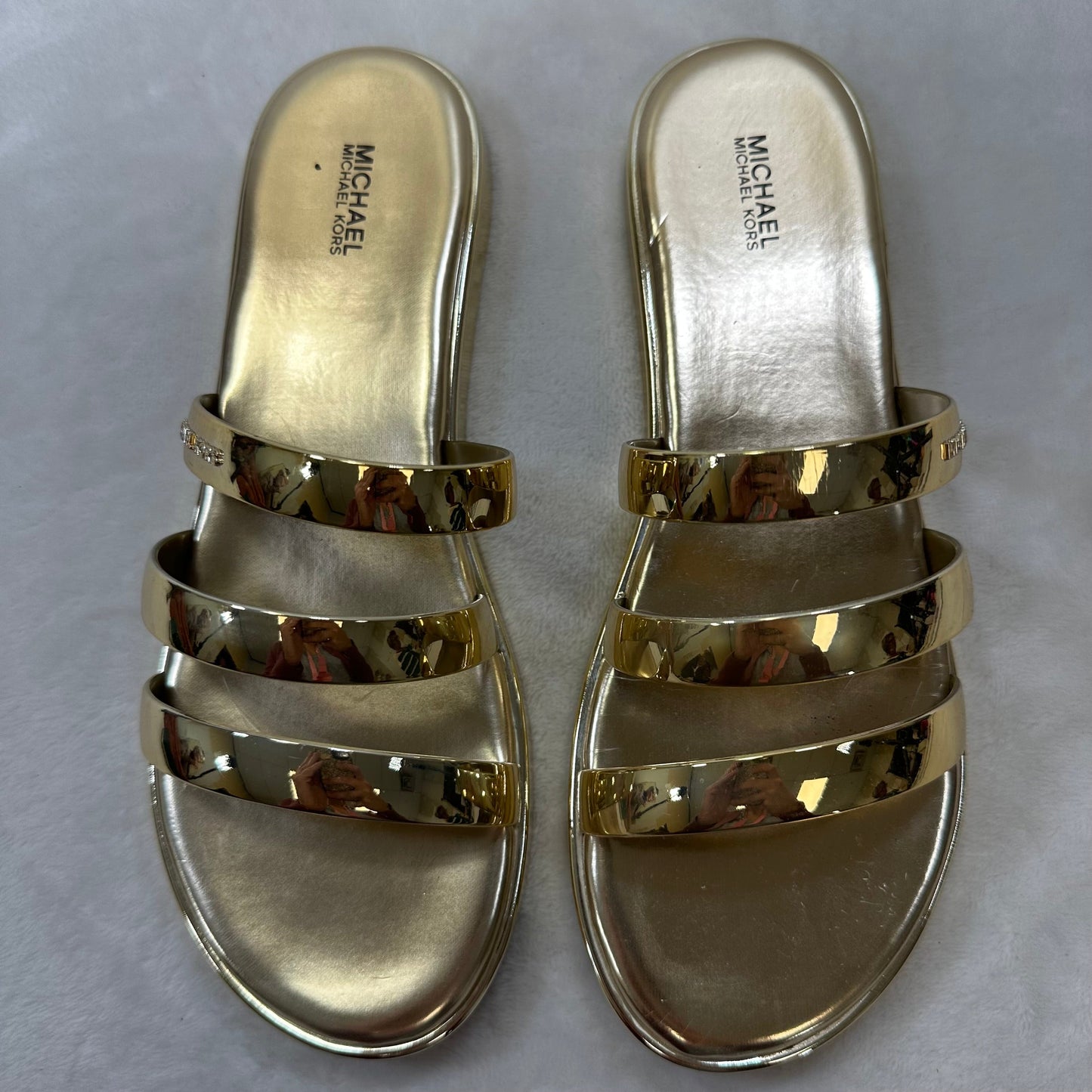 Sandals Flats By Michael By Michael Kors In Gold, Size: 10