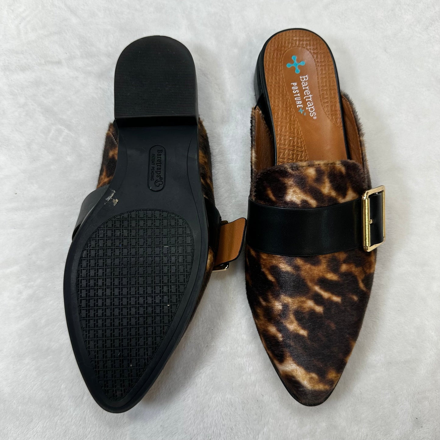 Shoes Flats Mule & Slide By Bare Traps - posture In Animal Print, Size: 8.5