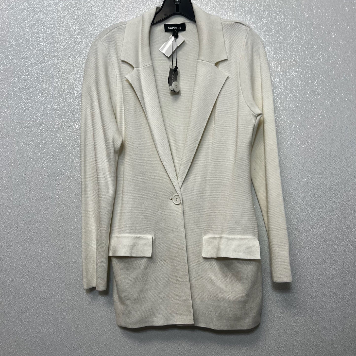 Cardigan By Express O In Ivory, Size: S