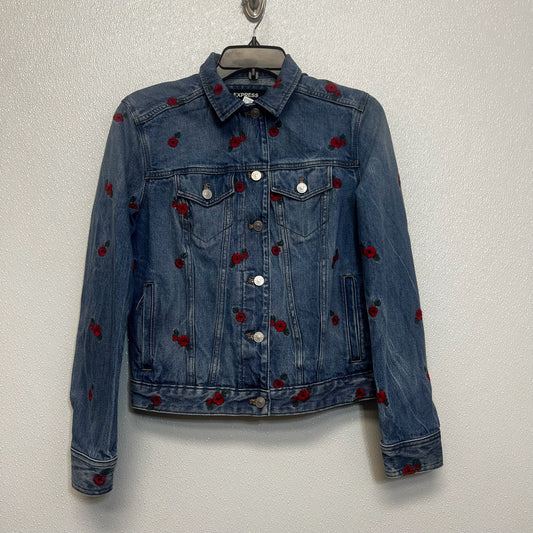 Roses Jacket Denim By Express O In Rose, Size: S