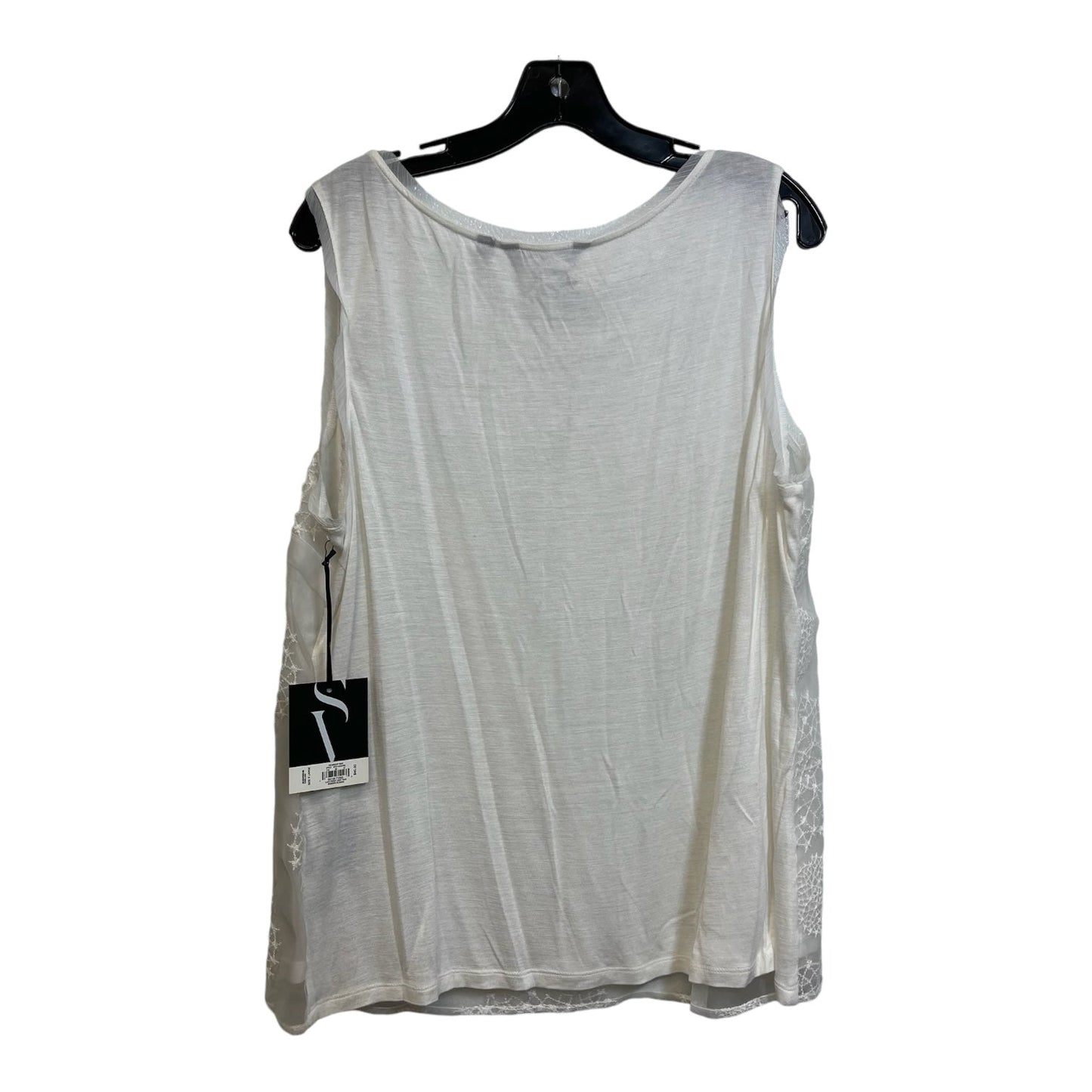 Top Sleeveless By Simply Vera In White, Size: Xl