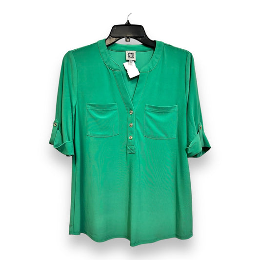 Top Short Sleeve By Anne Klein In Green, Size: M