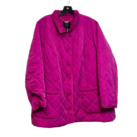 Jacket Puffer & Quilted By Isaac Mizrahi Live Qvc In Pink, Size: 3x