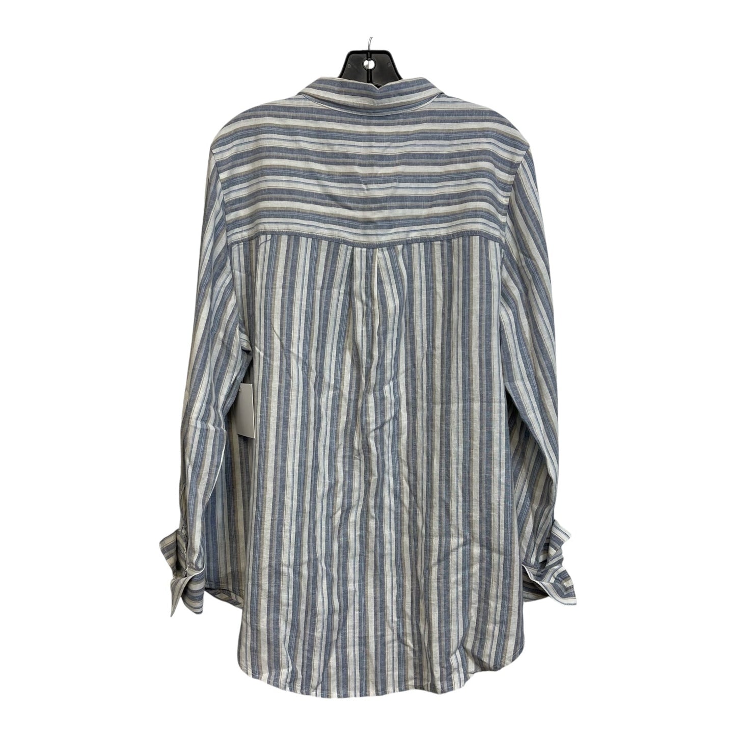 Blouse Long Sleeve By Ellen Tracy In Striped Pattern, Size: L