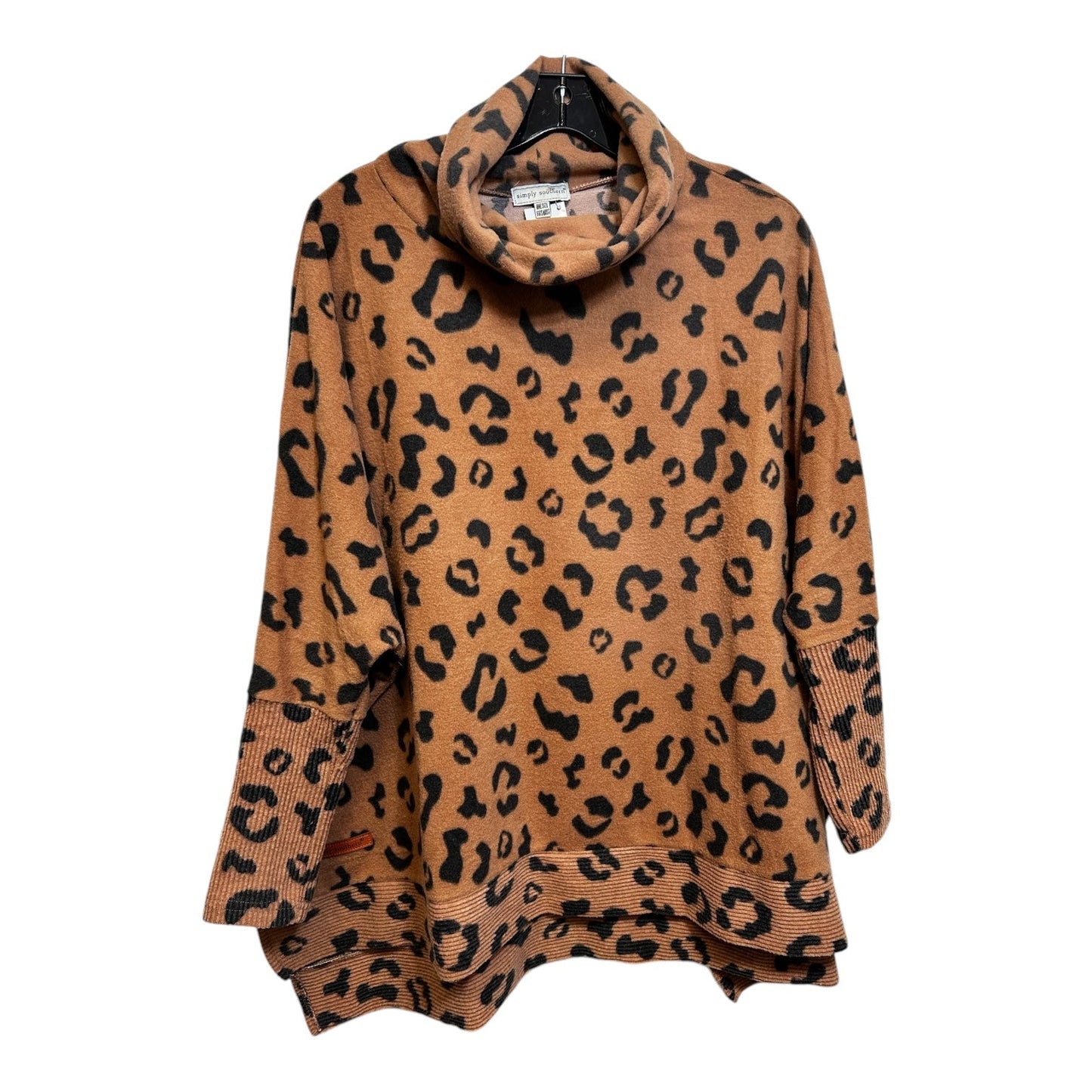 Top Long Sleeve By Simply Southern In Animal Print, Size: Osfm