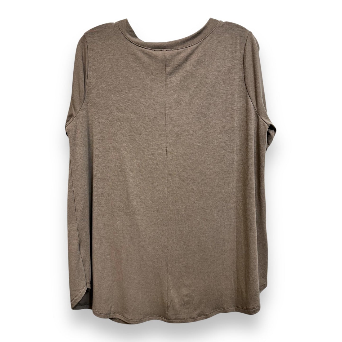 Top Short Sleeve By Zenana Outfitters In Taupe, Size: 1x