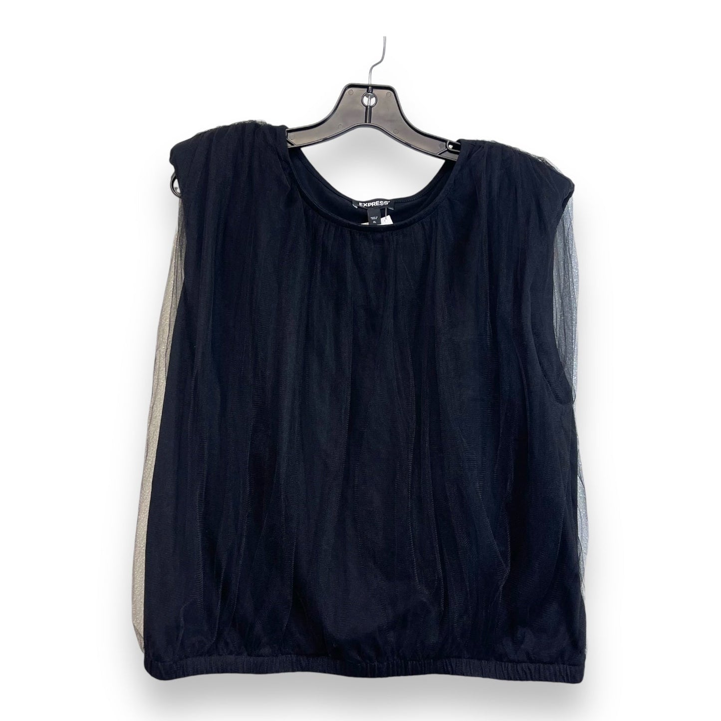 Top Short Sleeve By Express In Black, Size: Xl