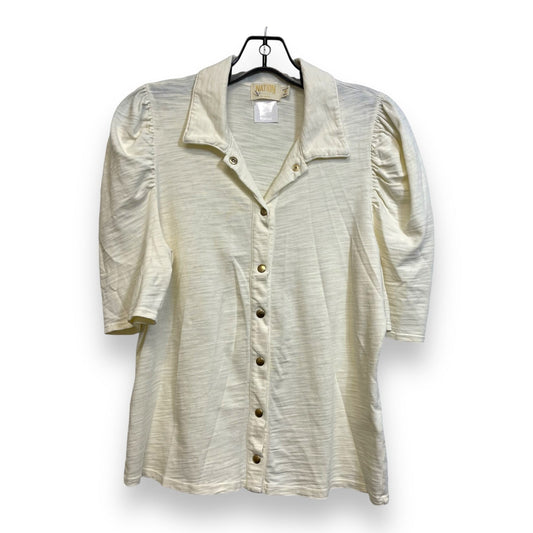 Top Short Sleeve By Nation In Ivory, Size: M