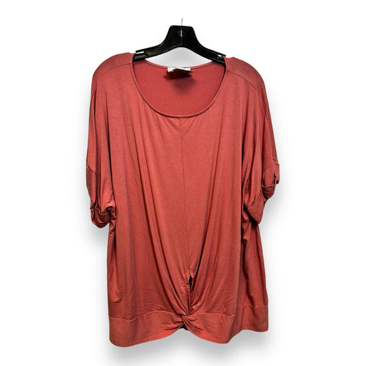 Top Short Sleeve By Zenana Outfitters In Maroon, Size: 2x