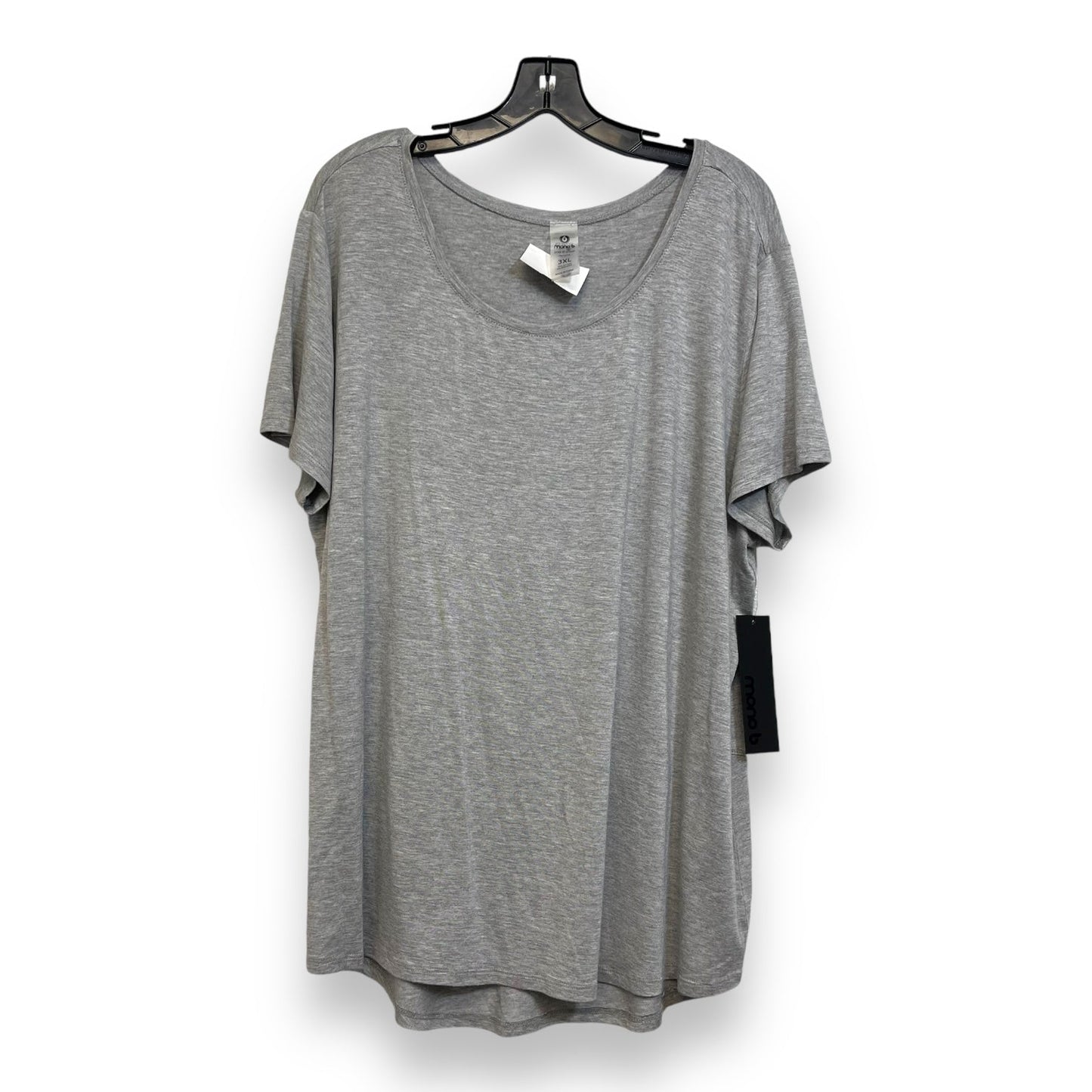 Top Short Sleeve Basic By Mono B In Grey, Size: 3x