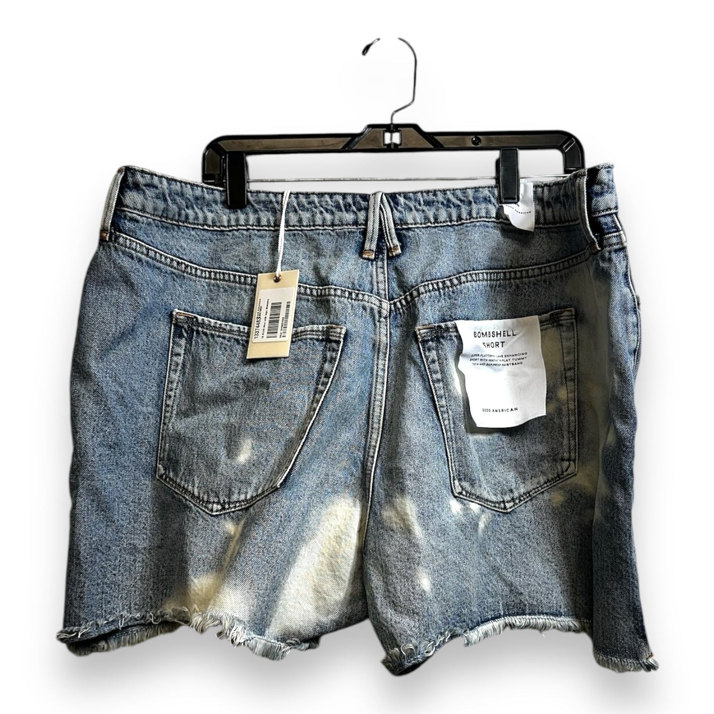 Bombshell Shorts By Good American In Blue Denim, Size: 16