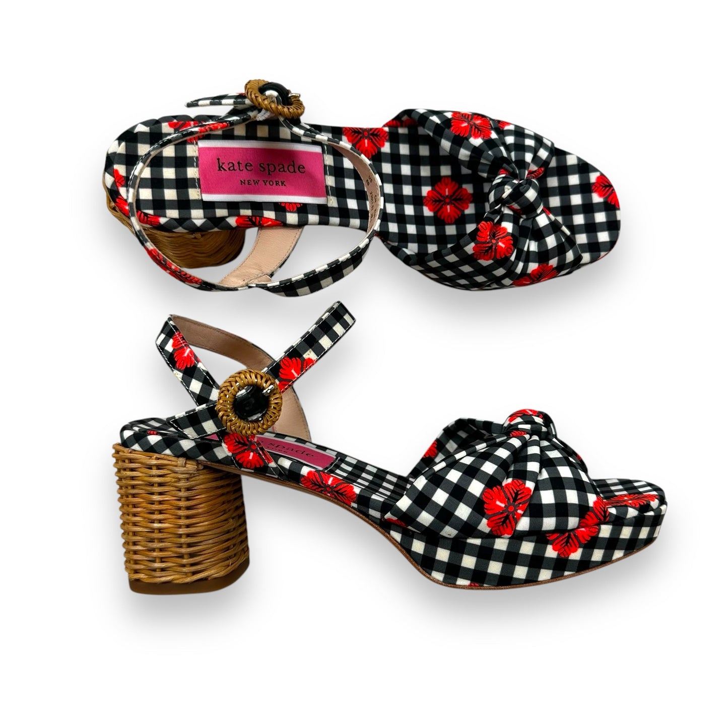 Sandals Heels Block By Kate Spade In Checkered Pattern, Size: 6