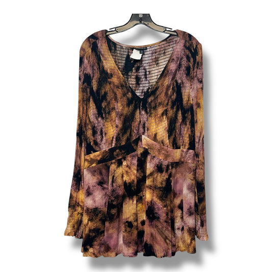 Top Long Sleeve By Torrid In Tie Dye Print, Size: 2x