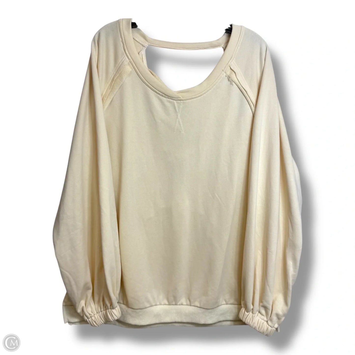 Top Long Sleeve By Pol In Ivory, Size: L