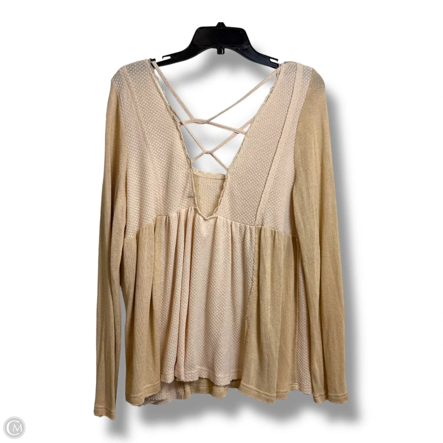 Top Long Sleeve By Cme In Ivory, Size: L