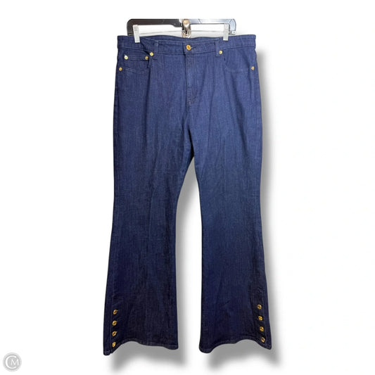 Jeans Flared By Michael By Michael Kors In Blue Denim, Size: 14