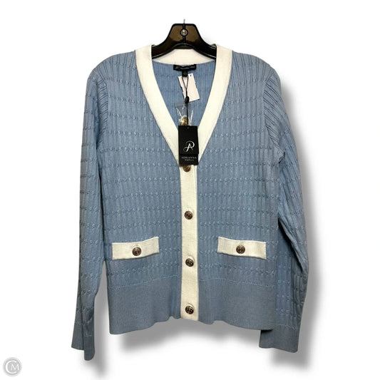 Cardigan By Adrianna Papell In Blue, Size: L
