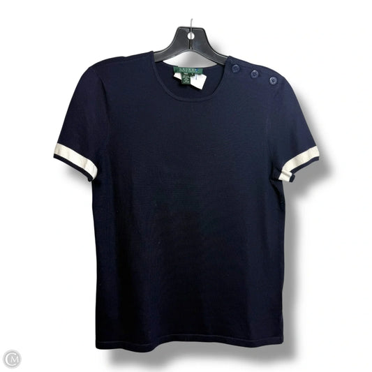 Top Short Sleeve By Lauren By Ralph Lauren In Navy, Size: M