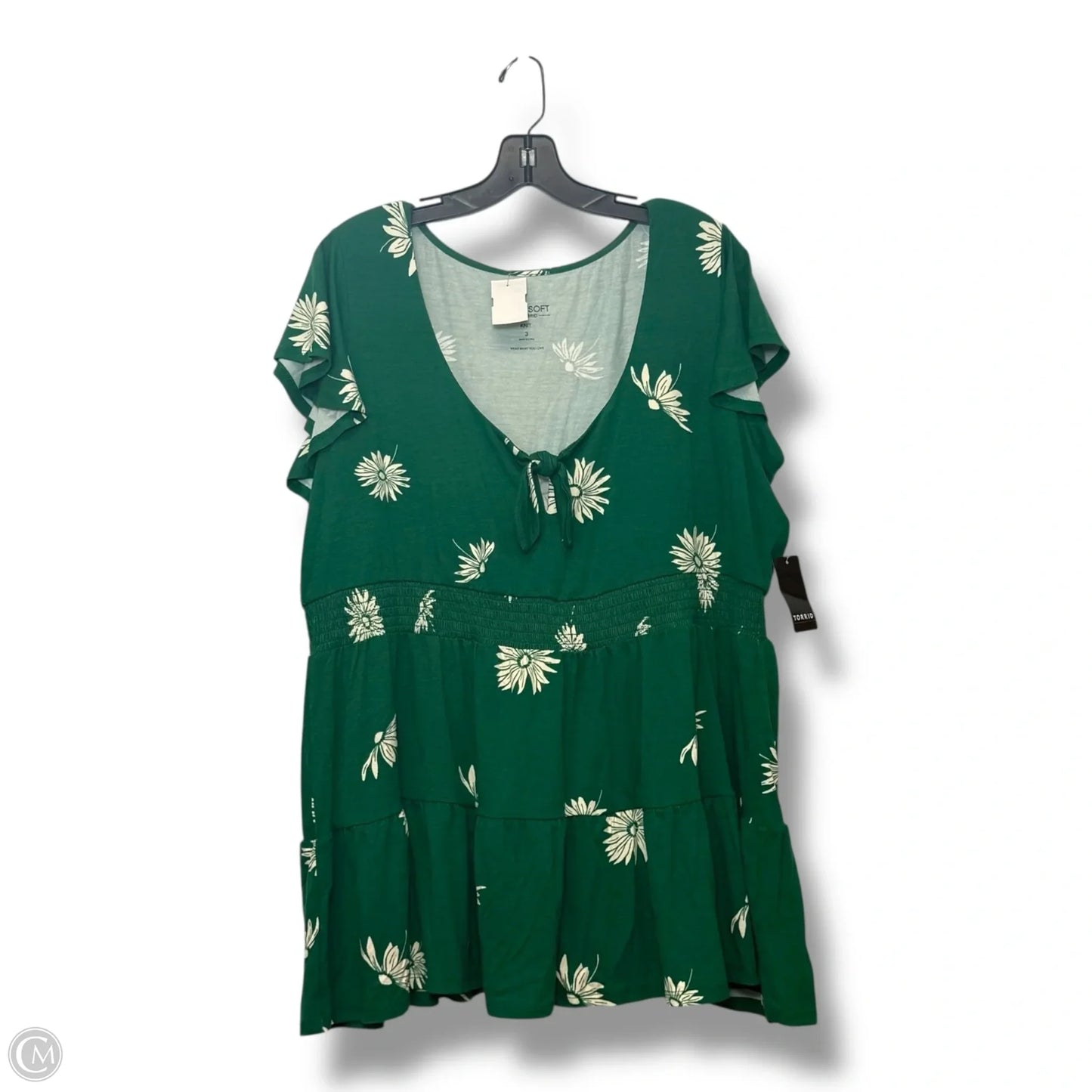 Top Short Sleeve By Torrid In Green, Size: 3x