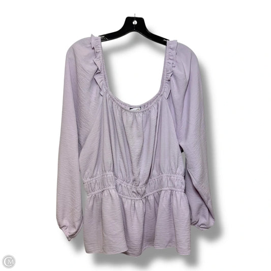 Top Long Sleeve By Nine West Apparel In Purple, Size: 1x