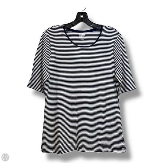 Top Short Sleeve By Lands End In Striped Pattern, Size: M