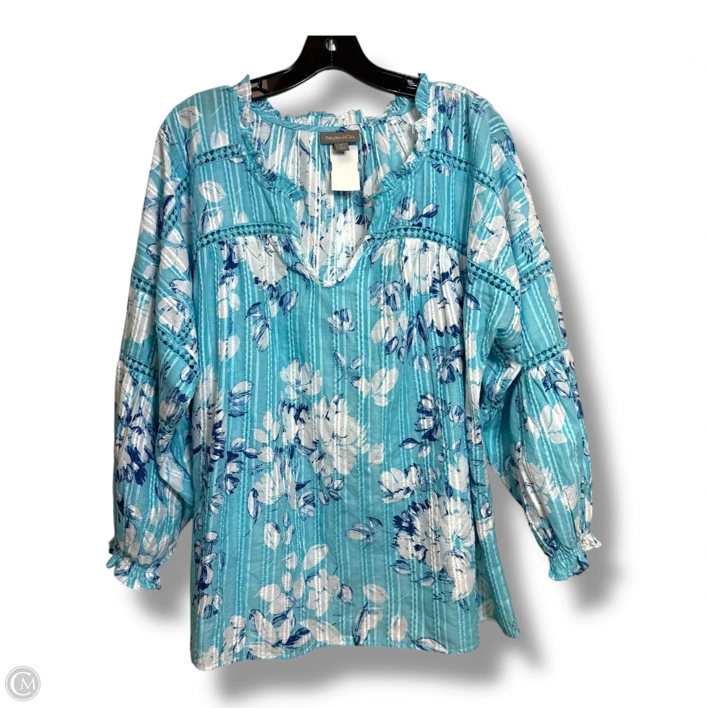 Top Long Sleeve By Style And Company In Blue, Size: Xl