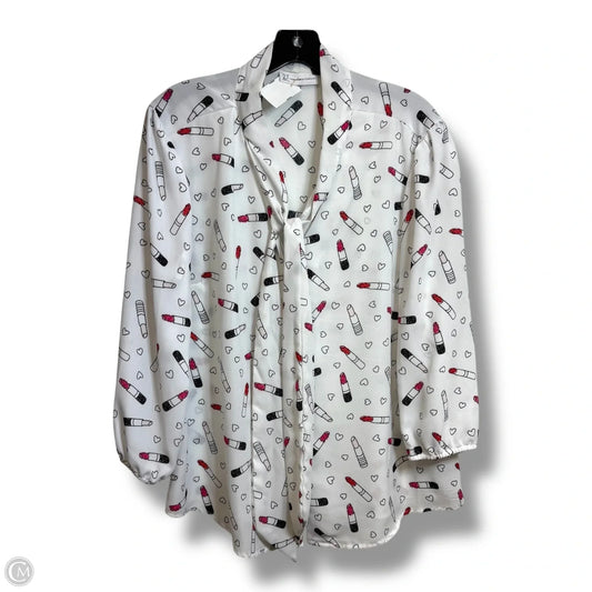 Blouse 3/4 Sleeve By New York And Co In White, Size: Xl