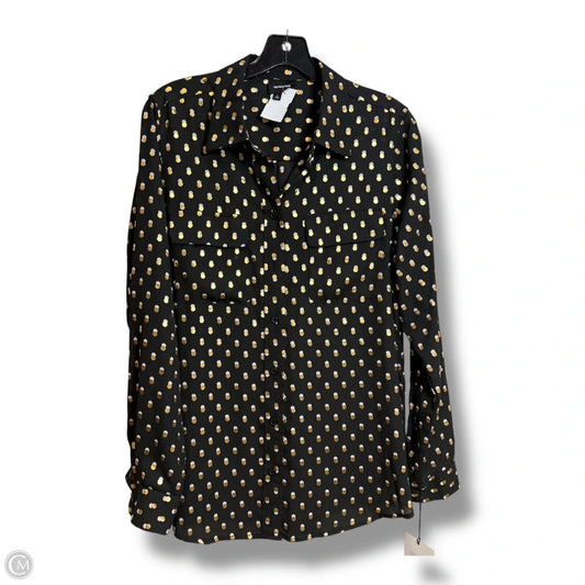 Blouse Long Sleeve By Who What Wear In Black, Size: L