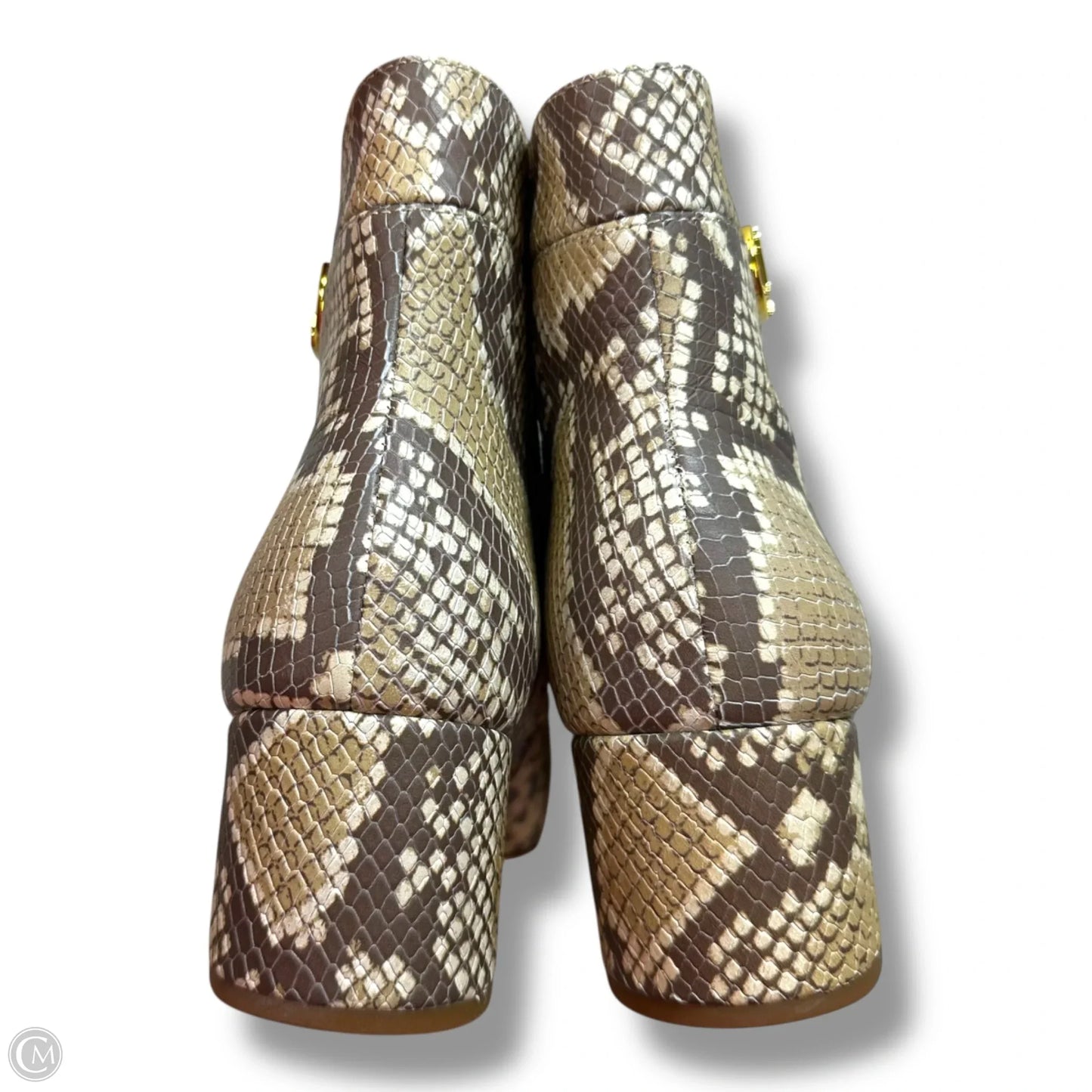 Boots Ankle Heels By Lauren By Ralph Lauren In Snakeskin Print, Size: 8.5