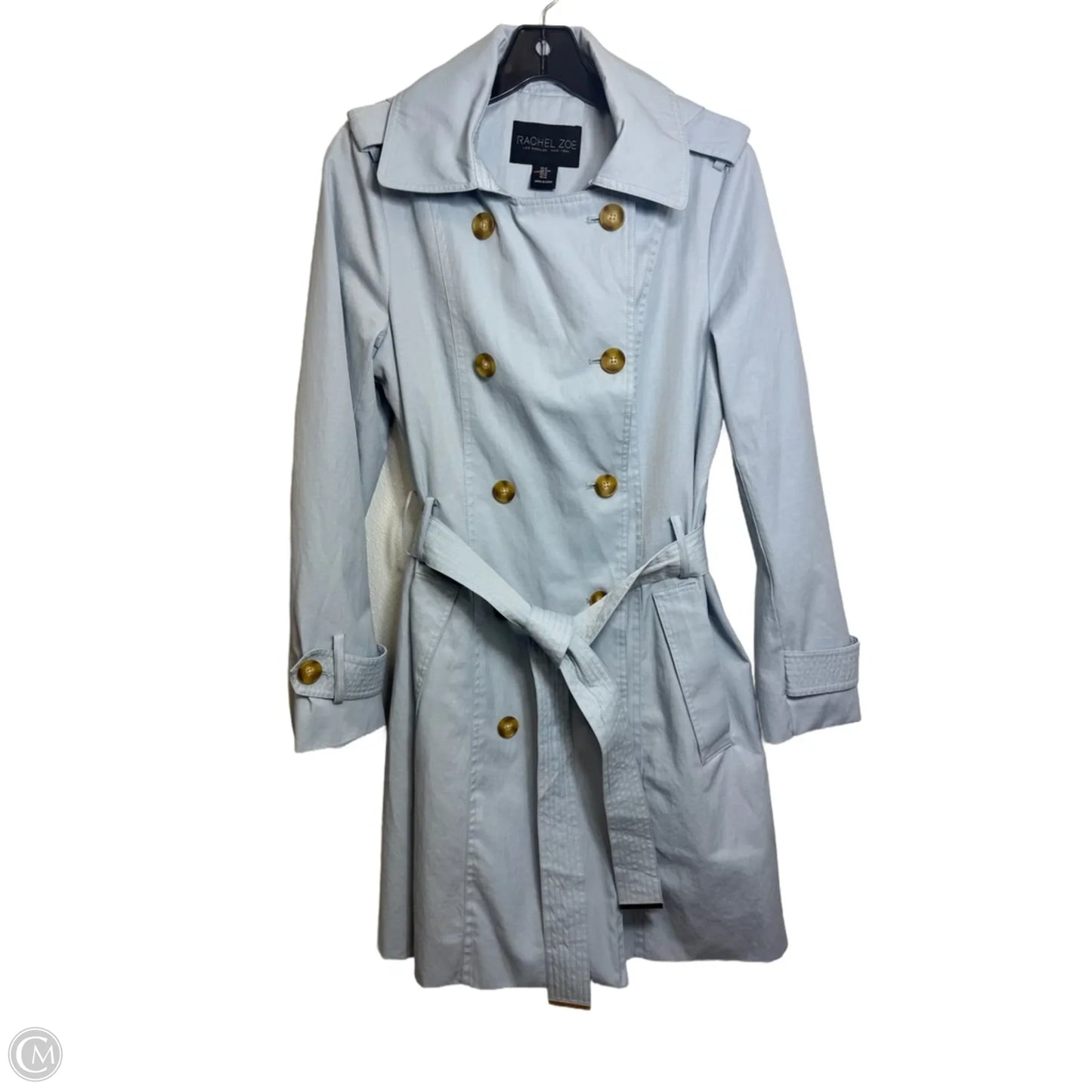 Coat Trench Coat By Rachel Zoe In Blue, Size: M
