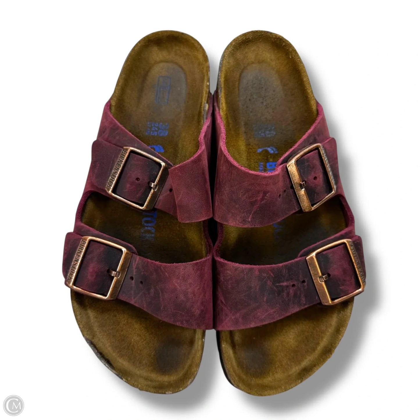 Sandals Flats By Birkenstock In Maroon, Size: 7
