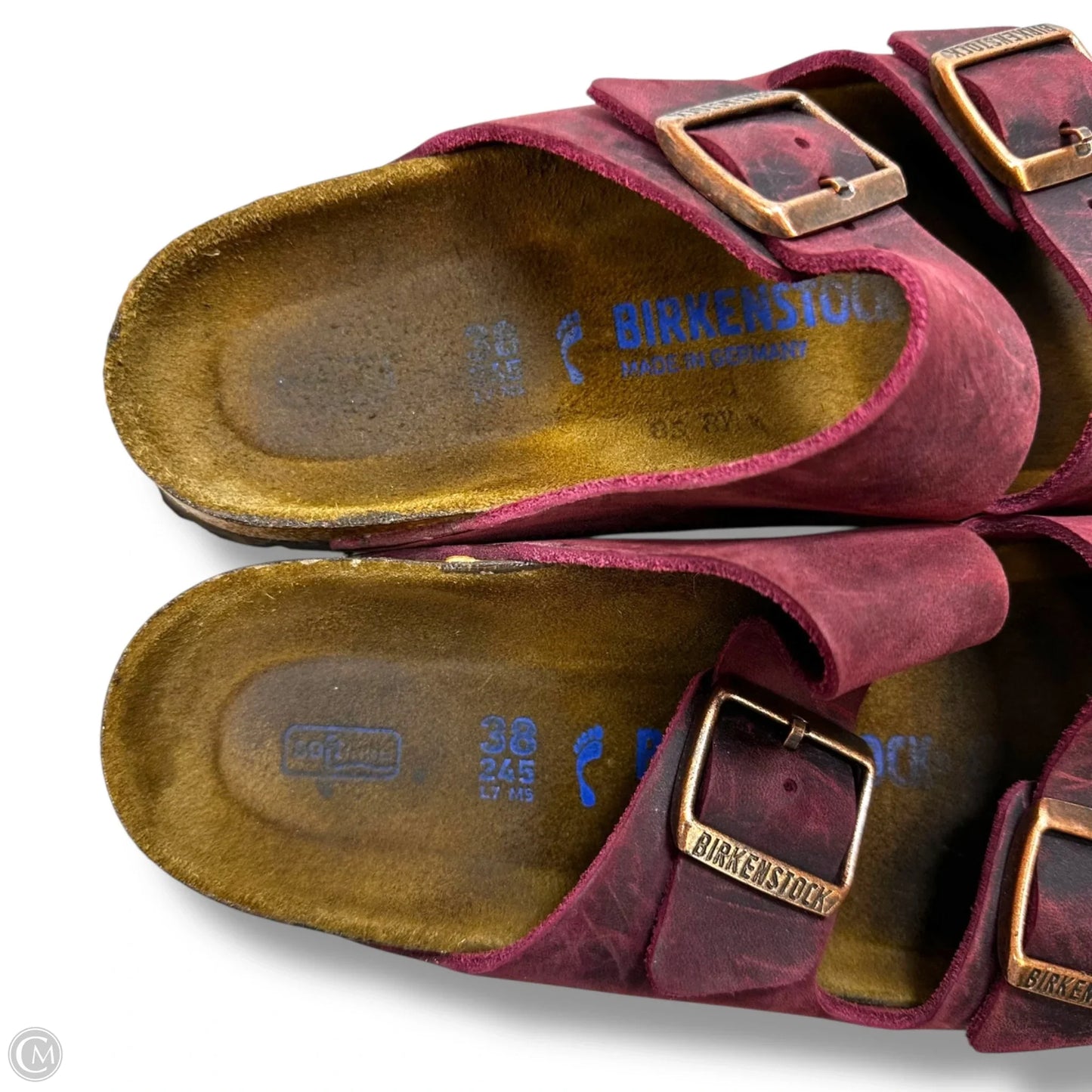 Sandals Flats By Birkenstock In Maroon, Size: 7
