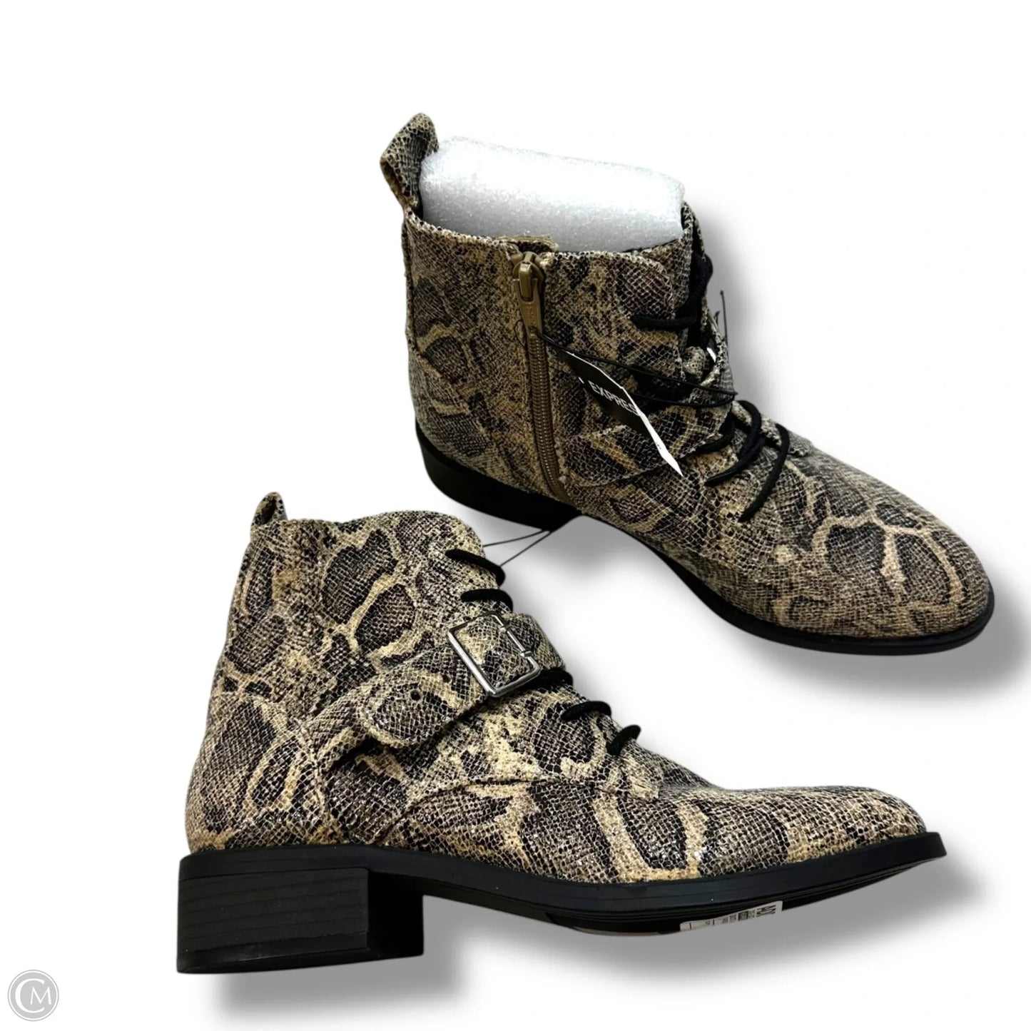 Boots Ankle Flats By Express In Snakeskin Print, Size: 7