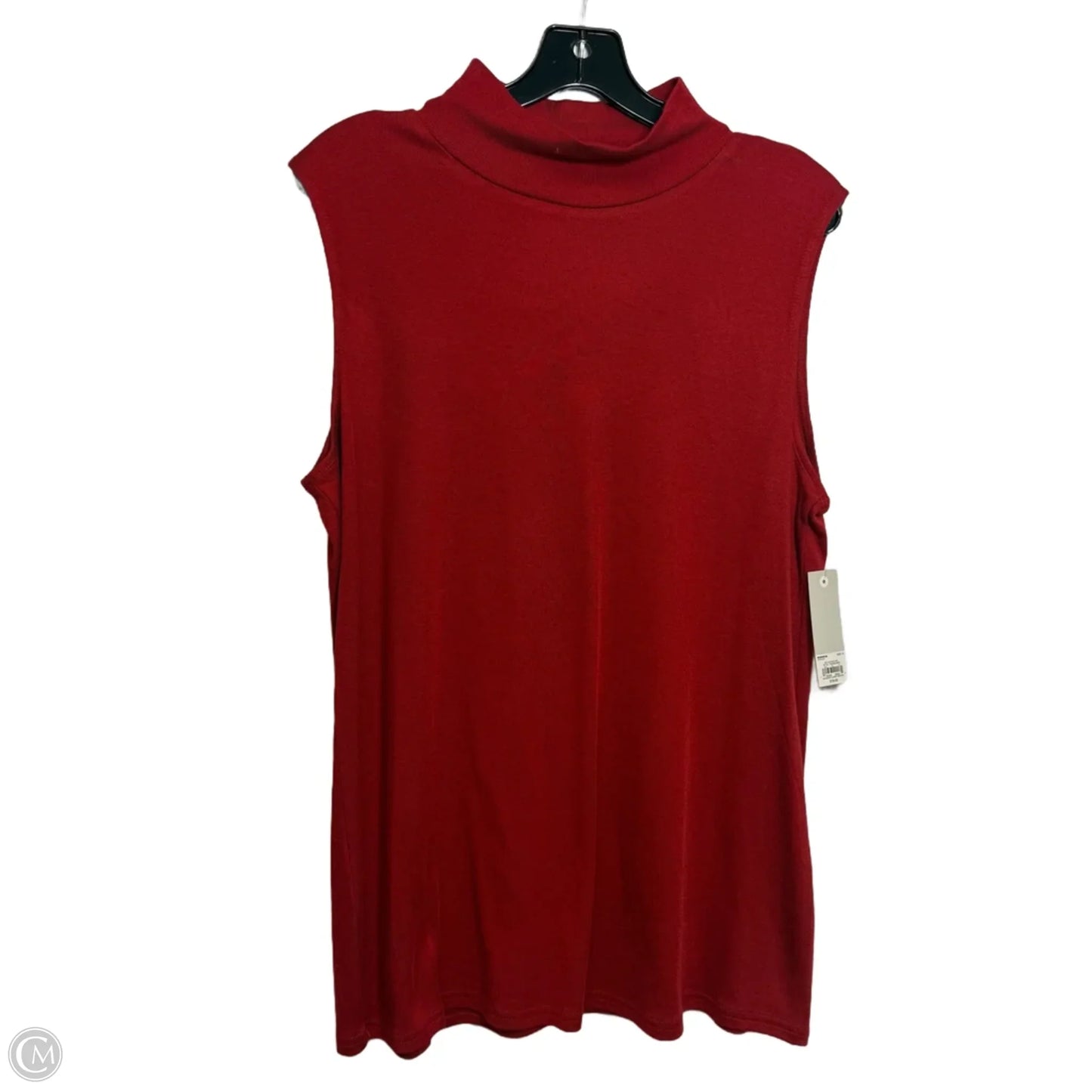 Top Sleeveless Basic By Croft And Barrow In Red, Size: 1x