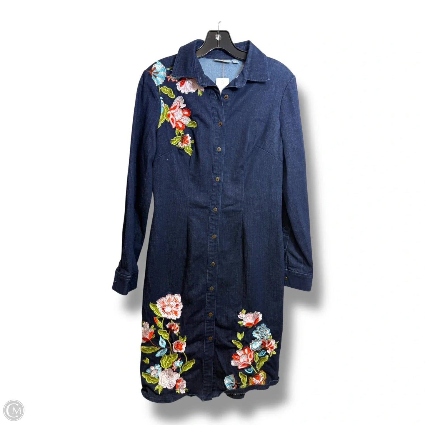 Dress Casual Midi By New York And Co In Blue Denim, Size: S