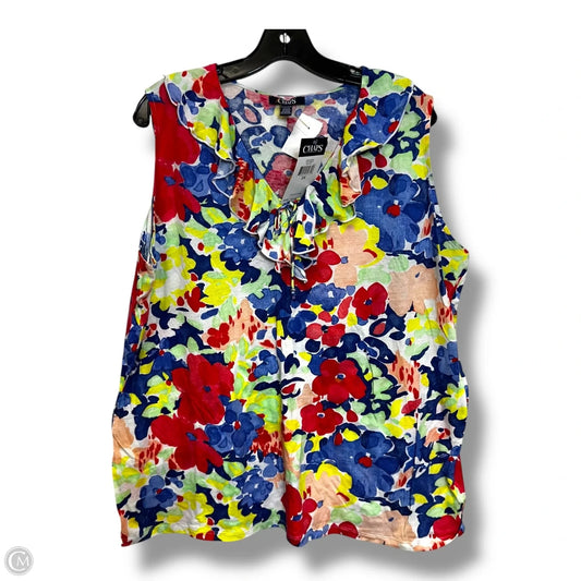 Top Sleeveless By Chaps In Multi-colored, Size: 3x