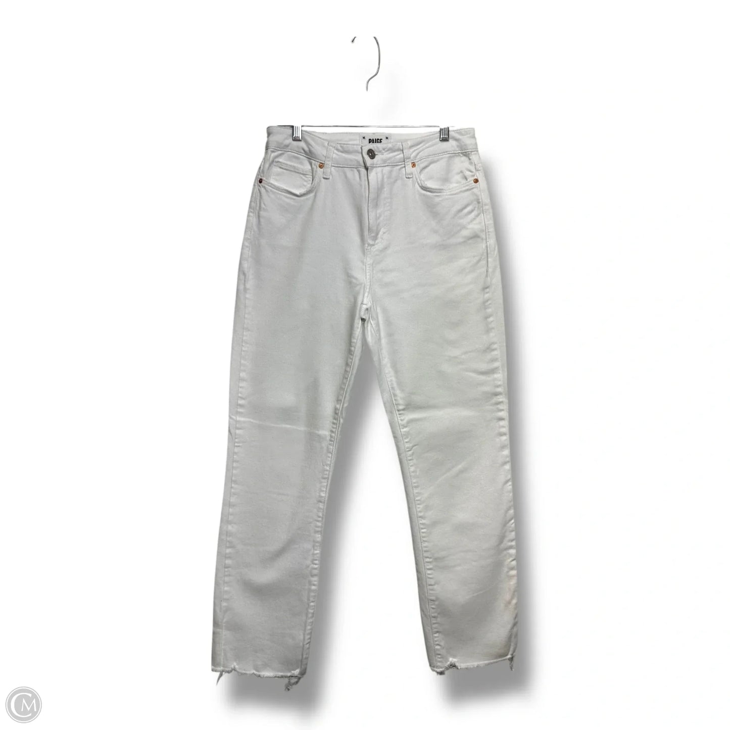 Jeans Straight By Paige In White Denim, Size: 8