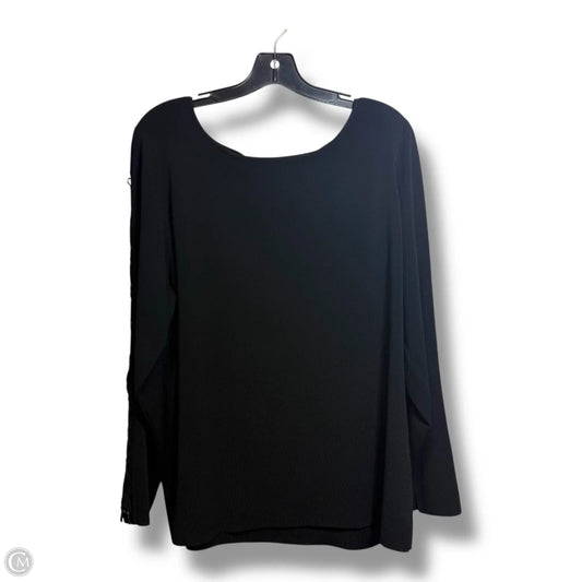 Top Long Sleeve Luxury Designer By Oscar De La Renta In Black, Size: 3x