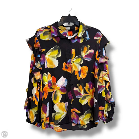 Top Long Sleeve By Chicos In Floral Print, Size: L