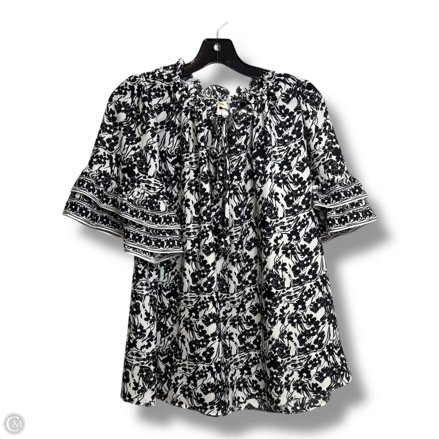 Top Short Sleeve By Max Studio In Black, Size: 1x