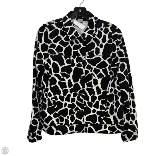 Jacket Denim By Chicos In Animal Print, Size: S